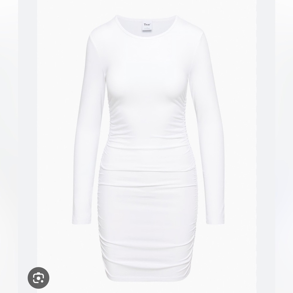 NWT Aritzia TNA Malibu Long Sleeve Dress Heather Dover Grey